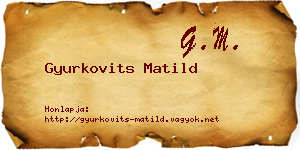 Gyurkovits Matild névjegykártya
